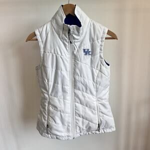 University Of Kentucky Vest Womens Small Columbia Blue‎ White Reversible Jacket
